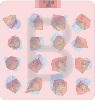 Abstract polygonal label design, transparent elements. Hipster background.  Cosmic style. . low poly illustration