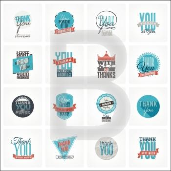 Collection of 16 vintage Thank You card designs