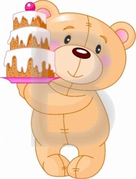 Teddy Bear with cake