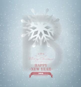 Christmas Background With Snowflake And Title Inscription