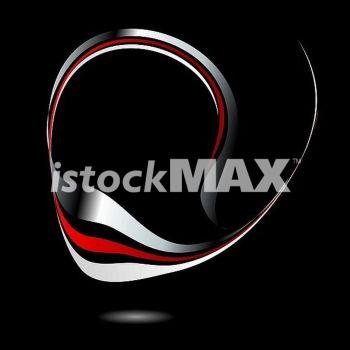 Metallic ready file. Single logo in silver and red with black background