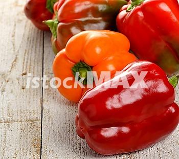 Colorful Sweet Pepper On Wooden Background