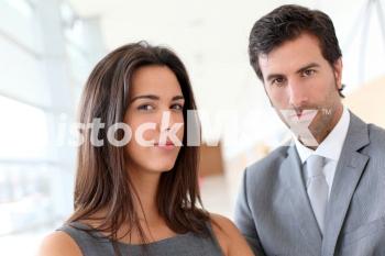 Portrait of business partners looking at camera