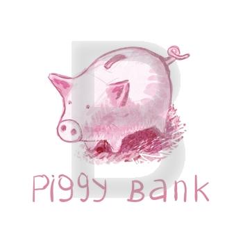Piggy Bank. Vector illustration. The concept. 100% vector drawing