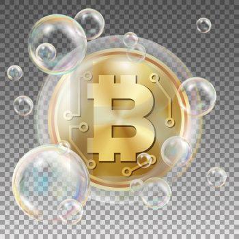 Bitcoin In Soap Bubble Vector. Investment Risk. Collapse Of Crypto Currency. Bitcoin Price Drops. Digital Money. Realistic Isolated Illustration. Bitcoin In Soap Bubble Vector. Investment Risk. Bitcoin Crash Digital Money. Crypto Currency Market. Realistic Isolated Illustration