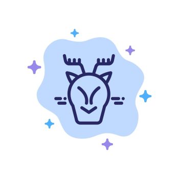 Alpine, Arctic, Canada, Reindeer Blue Icon on Abstract Cloud Background