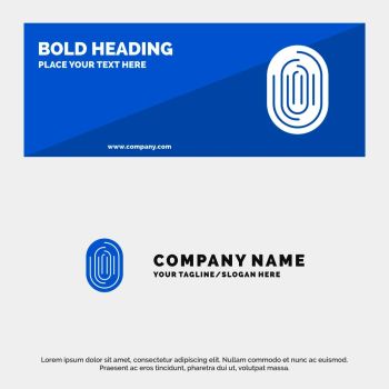 Fingerprint, Identity, Recognition, Scan, Scanner, Scanning SOlid Icon Website Banner and Business Logo Template