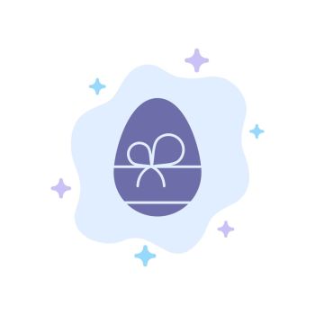 Egg, Gift, Spring, Eat Blue Icon on Abstract Cloud Background