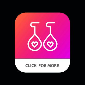 Earing, Love, Heart Mobile App Button. Android and IOS Line Version