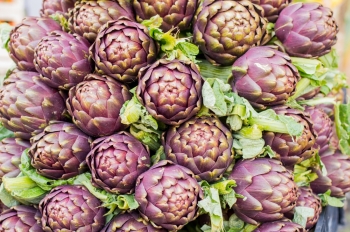 artichokes in bouquet at the local market