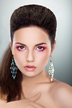 Glamorous Adorable Woman Looking - Bright Make-up, Fresh Young Face