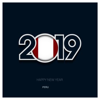 2019 Peru Typography, Happy New Year Background