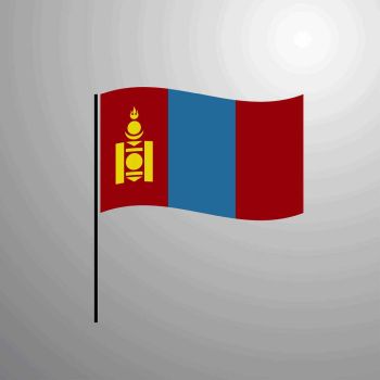 Mongolia waving Flag