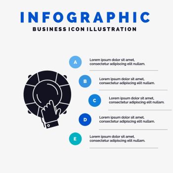 emergency, guard, help, insurance, lifebuoy Infographics Template for Website and Presentation. GLyph Gray icon with Blue infographic style vector illustration.. Vector EPS10 Abstract Template background
