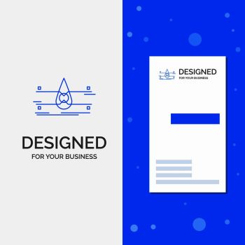 Business Logo for water, Monitoring, Clean, Safety, smart city. Vertical Blue Business / Visiting Card template. Vector EPS10 Abstract Template background
