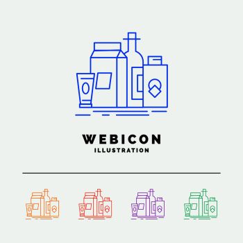 packaging, Branding, marketing, product, bottle 5 Color Line Web Icon Template isolated on white. Vector illustration. Vector EPS10 Abstract Template background