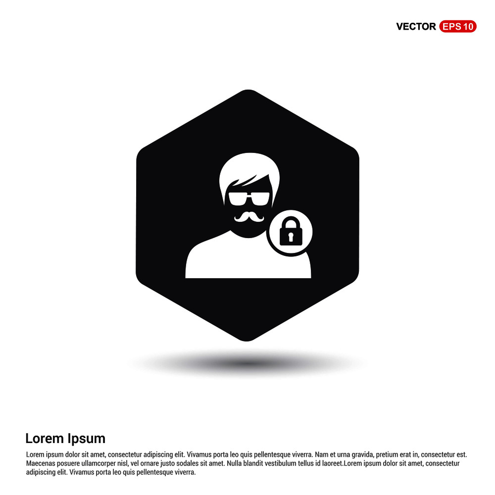 Secure User Icon Hexa White Background icon template - Free vector icon