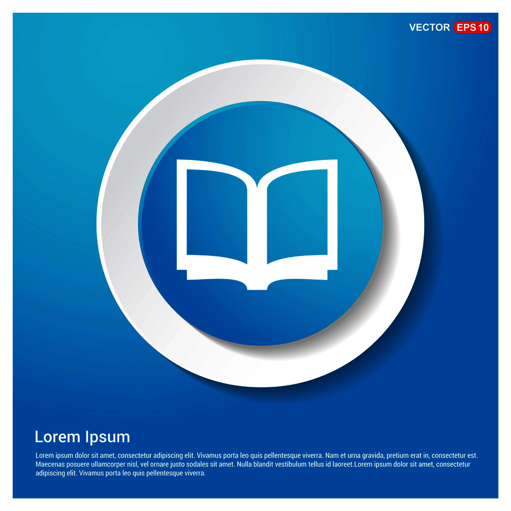 Book Mark Icon Abstract Blue Web Sticker Button - Free vector icon
