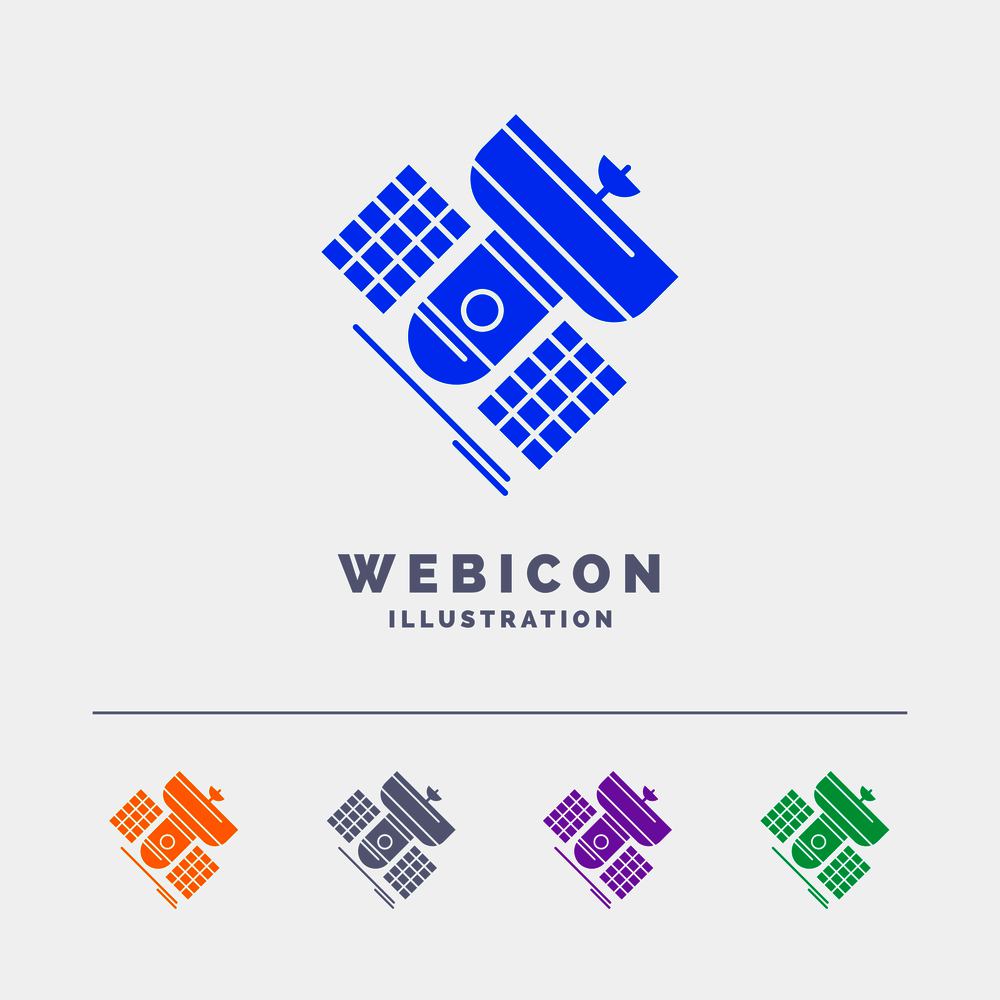 Broadcast, broadcasting, communication, satellite, telecommunication 5 Color Glyph Web Icon Template isolated on white. Vector illustration. Vector EPS10 Abstract Template background