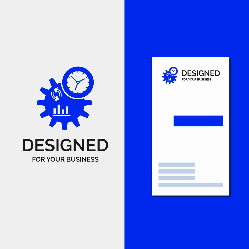 Business Logo for Business, engineering, management, process. Vertical Blue Business / Visiting Card template.. Vector EPS10 Abstract Template background