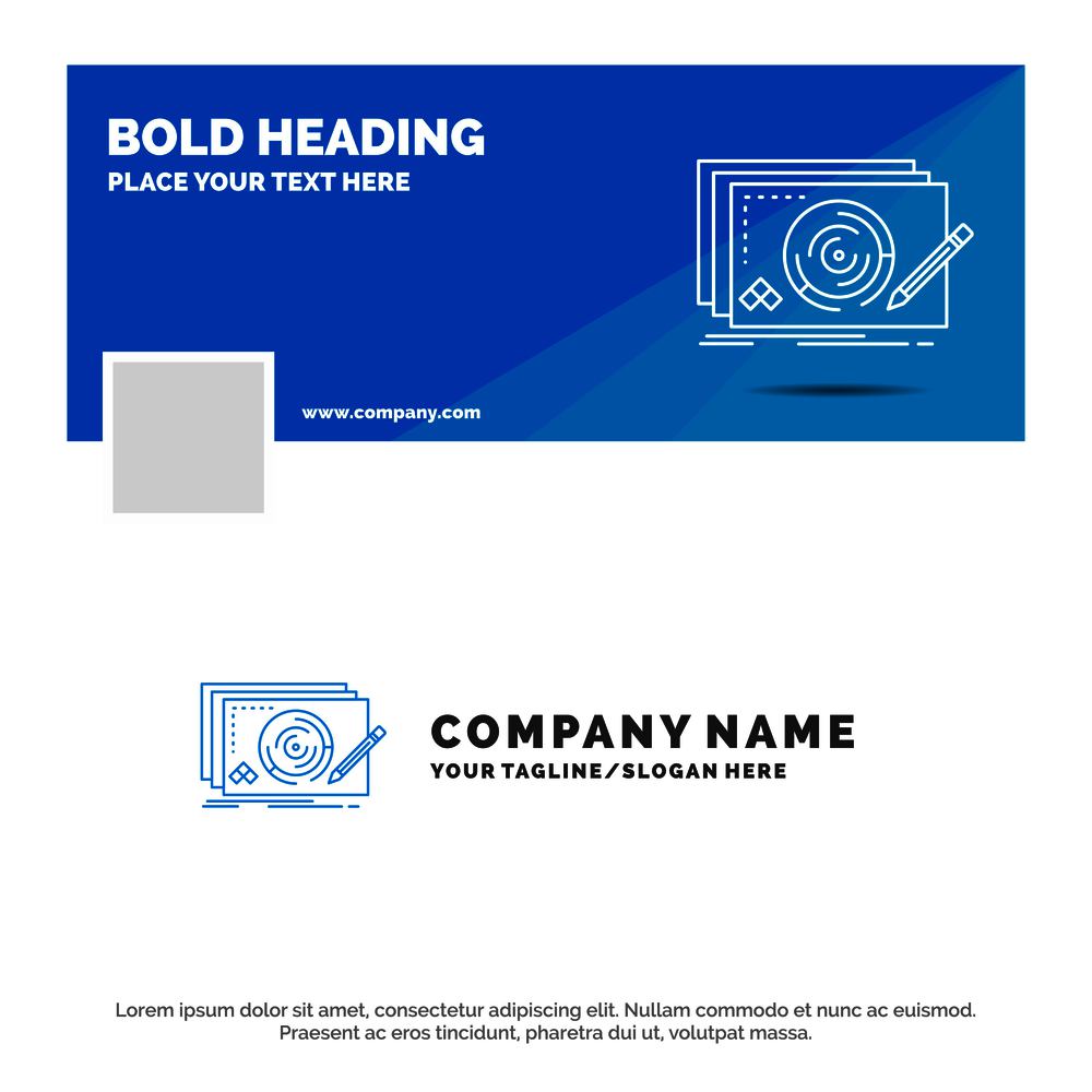 Blue Business Logo Template for Level, design, new, complete, game. Facebook Timeline Banner Design. vector web banner background illustration. Vector EPS10 Abstract Template background