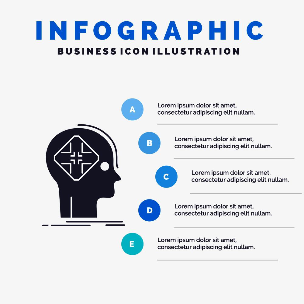 Advanced, cyber, future, human, mind Infographics Template for Website and Presentation. GLyph Gray icon with Blue infographic style vector illustration.. Vector EPS10 Abstract Template background