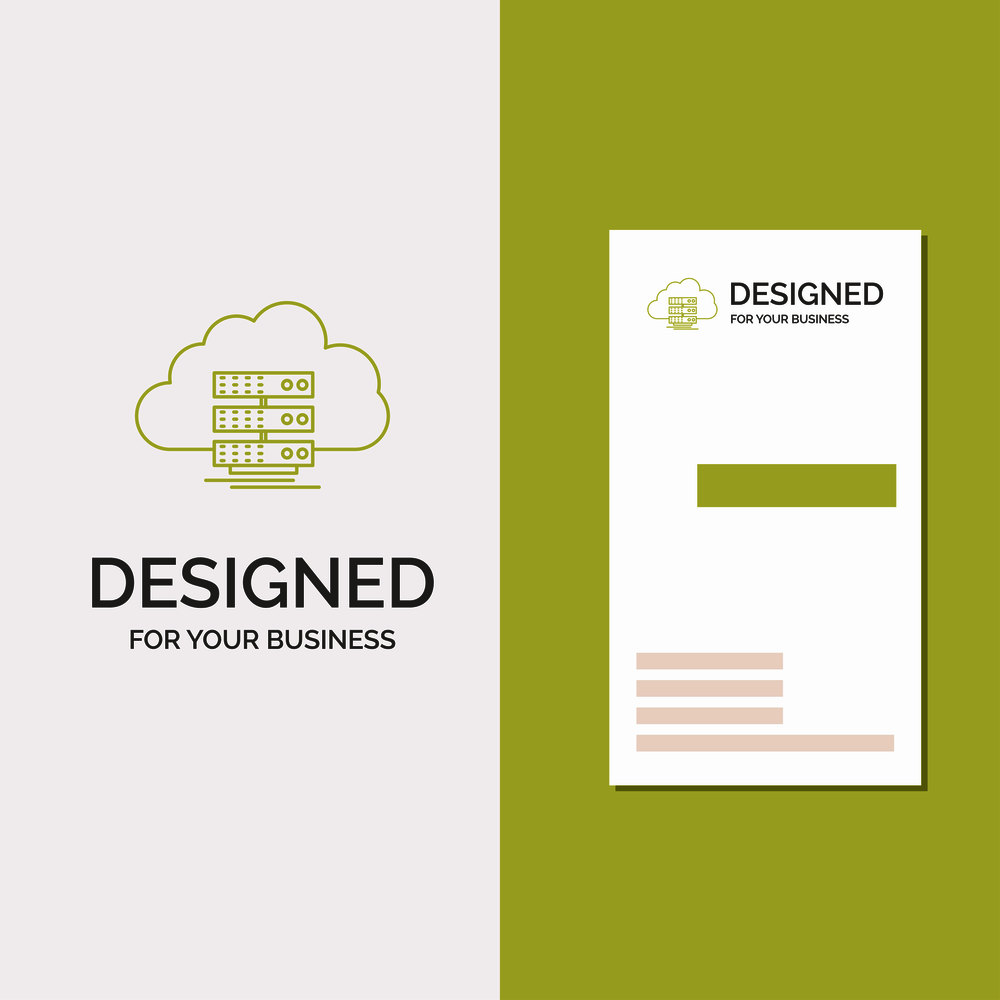 Business Logo for cloud, storage, computing, data, flow. Vertical Green Business / Visiting Card template. Creative background vector illustration. Vector EPS10 Abstract Template background