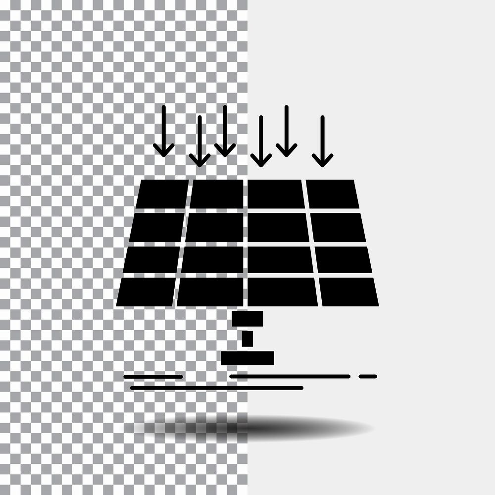 Solar, Panel, Energy, technology, smart city Glyph Icon on Transparent Background. Black Icon. Vector EPS10 Abstract Template background