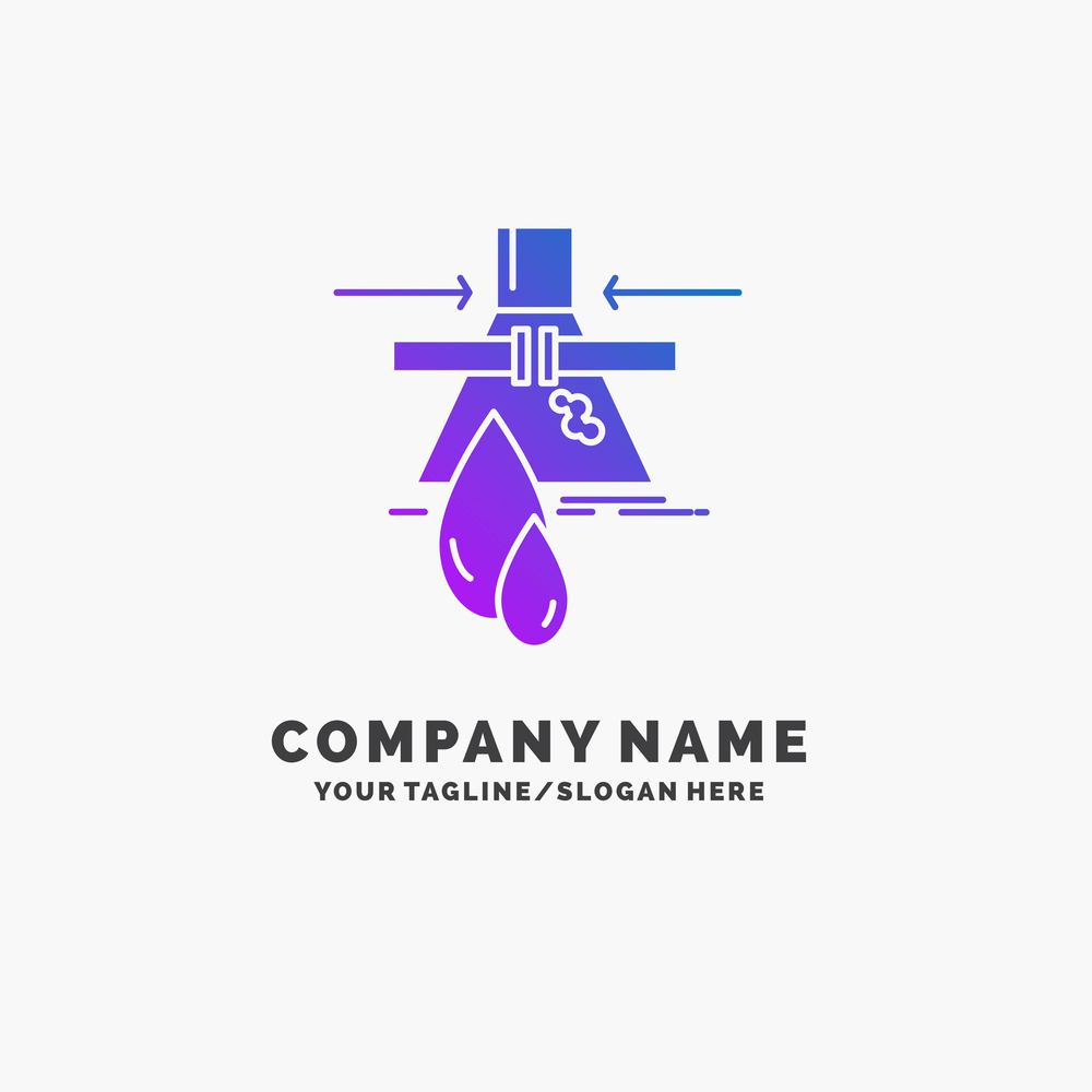 Chemical, Leak, Detection, Factory, pollution Purple Business Logo Template. Place for Tagline.. Vector EPS10 Abstract Template background
