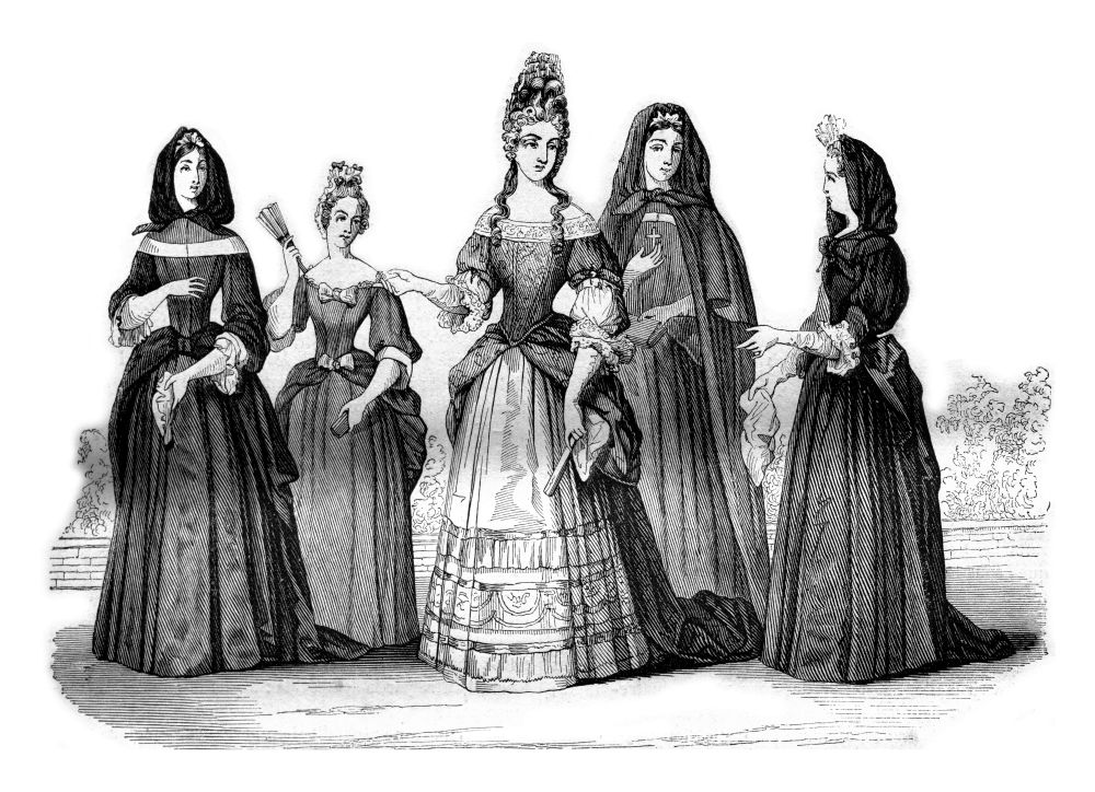 Establishment of the ladies of St. Louis, vintage engraved illustration. Magasin Pittoresque 1842.
