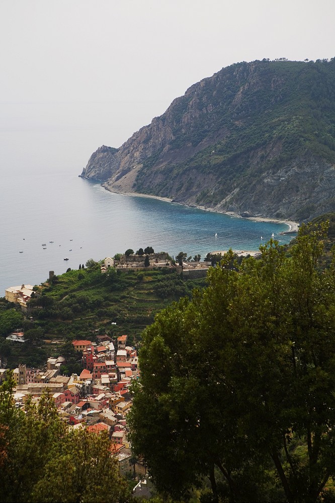 High angle view of a town at the sea side, Ligurian Sea, Italian Riviera, Monterosso al Mare, Cinque Terre, La Spezia, Liguria, Italy