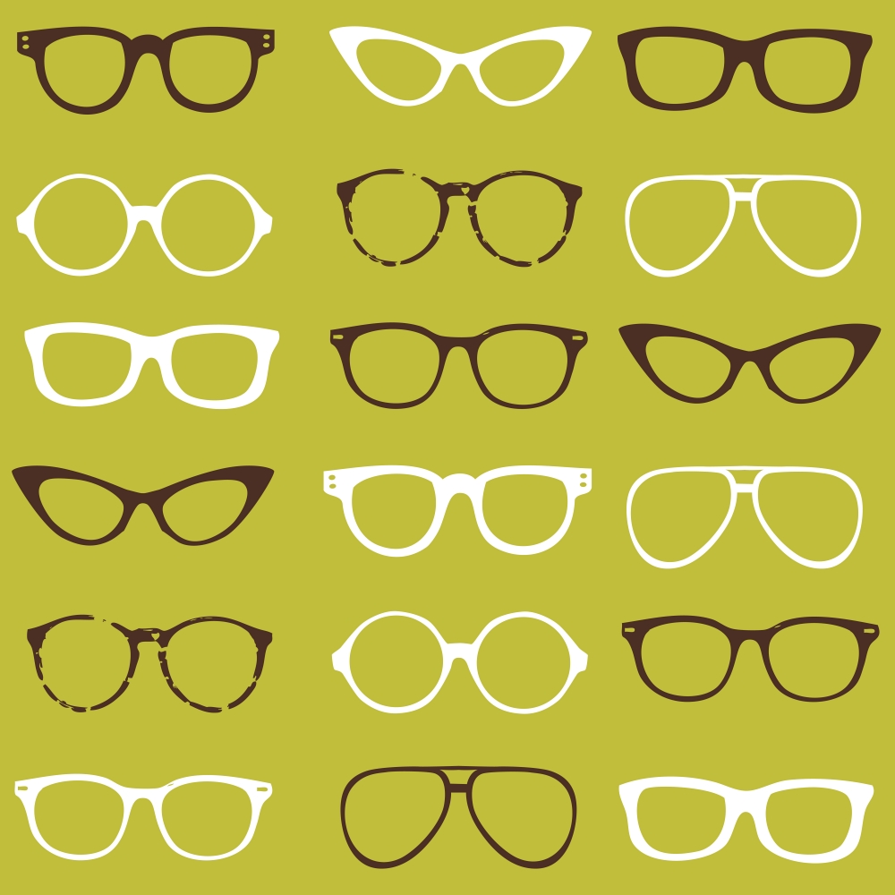 Trendy seamless pattern - different frames of spectacles