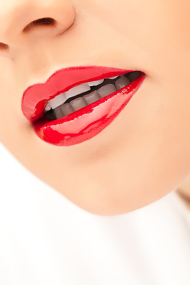 close-up of beautiful woman&acute;s lips