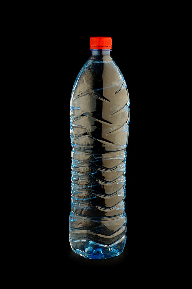Bottle of water isolated on the black