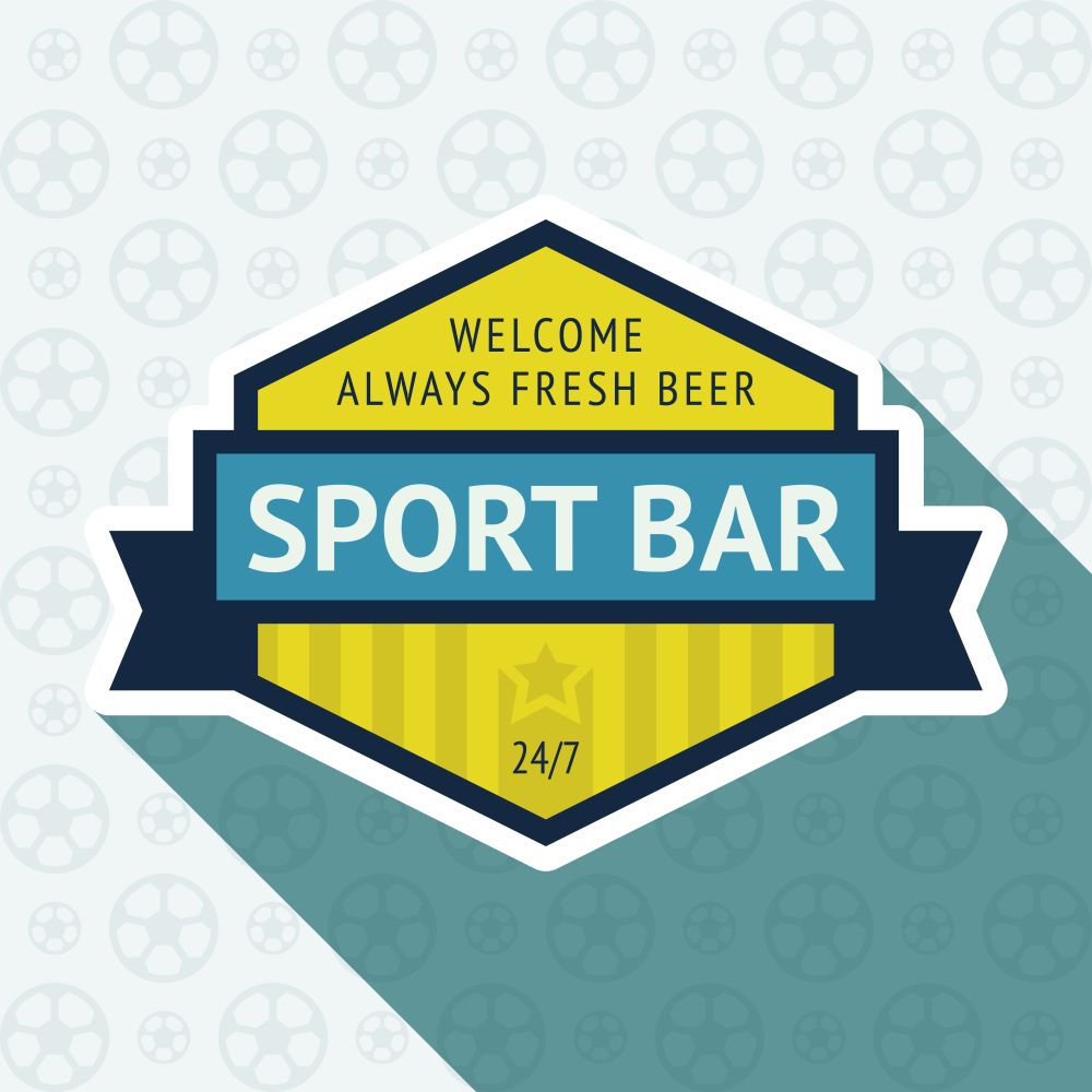 Soccer pub badge. Soccer pub badge, vector illustration 10 EPS, on a blue background