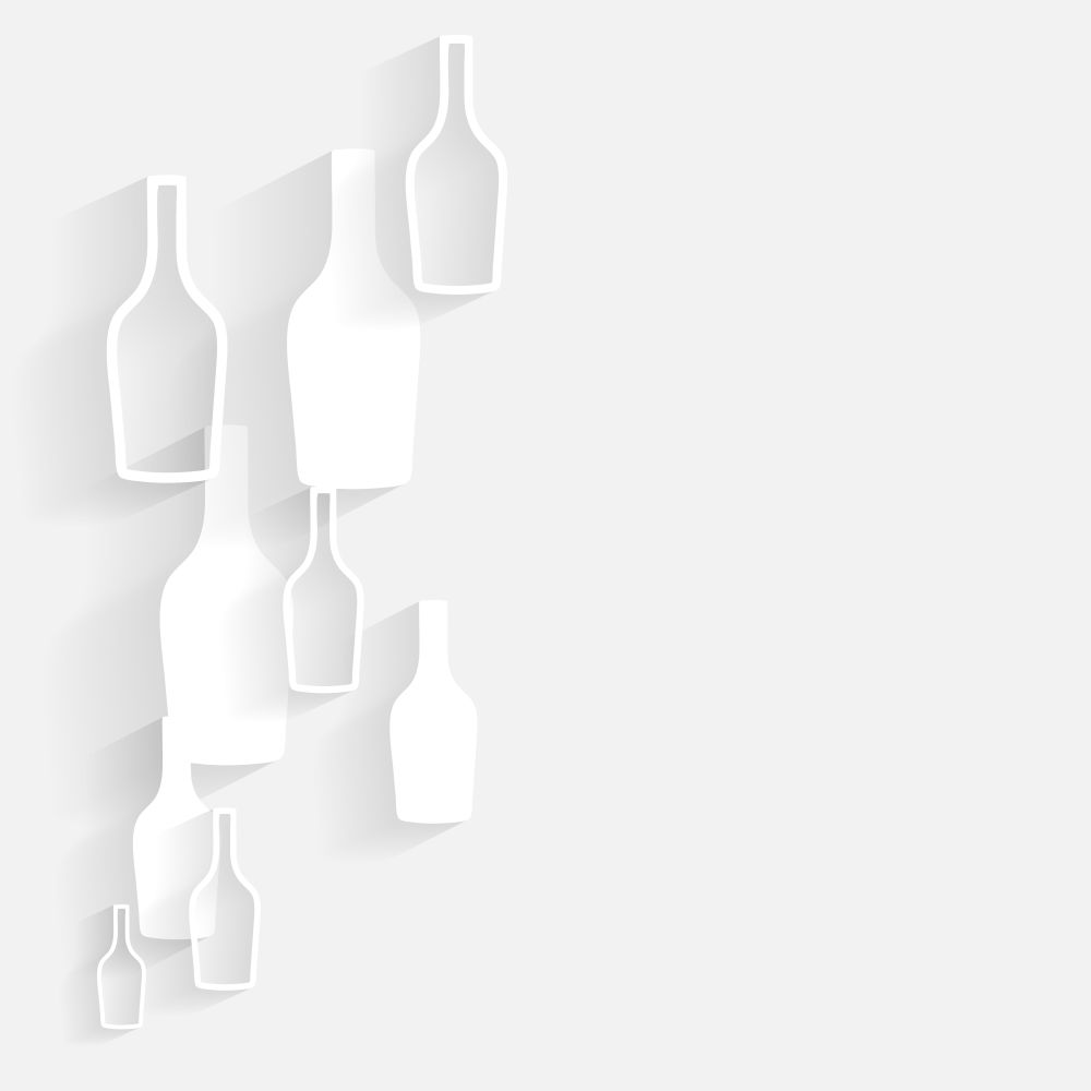 vector illustration. White silhouette alcohol bottle. EPS10. vector illustration silhouette alcohol bottle