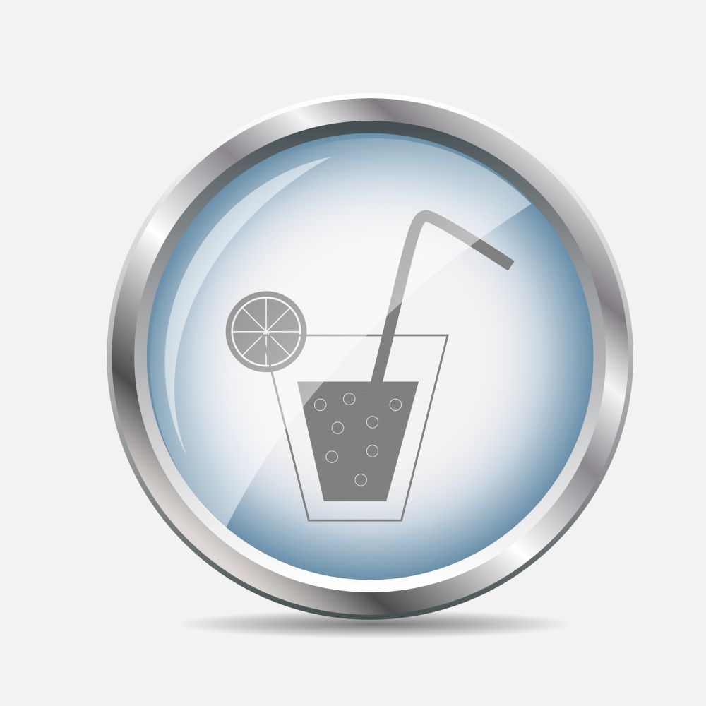 Drink Glossy Icon Isolated Vector Illustration EPS10. Drink Glossy Icon Vector Illustration