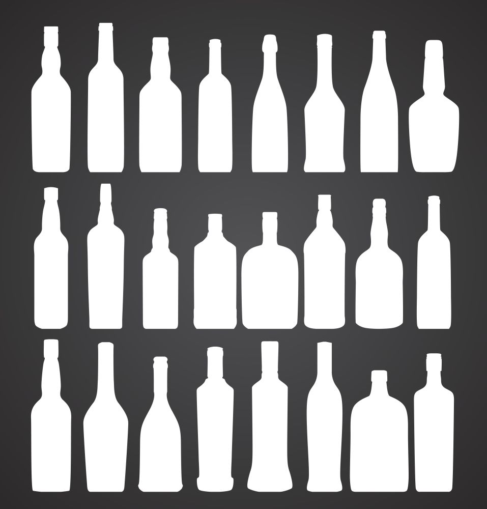 Vector Illustration of Silhouette Alcohol Bottle EPS10. Vector Illustration of Silhouette Alcohol Bottle