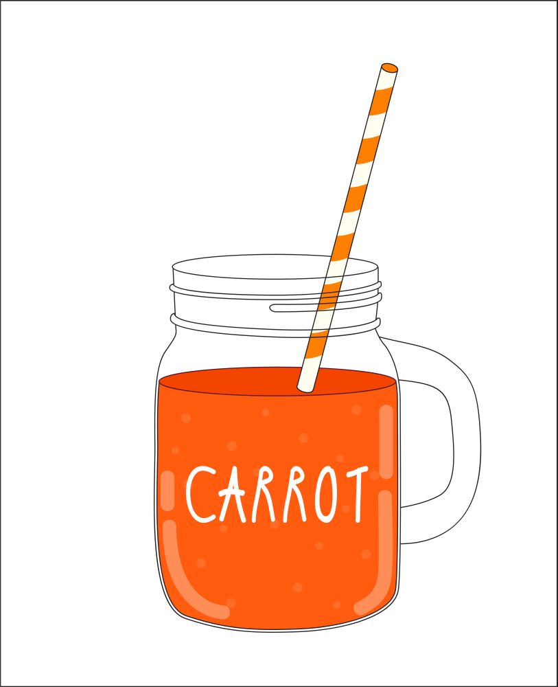 Fresh Carrot Smoothie. Healthy Food. Vector Illustration EPS10. Fresh Carrot Smoothie. Healthy Food. Vector Illustration