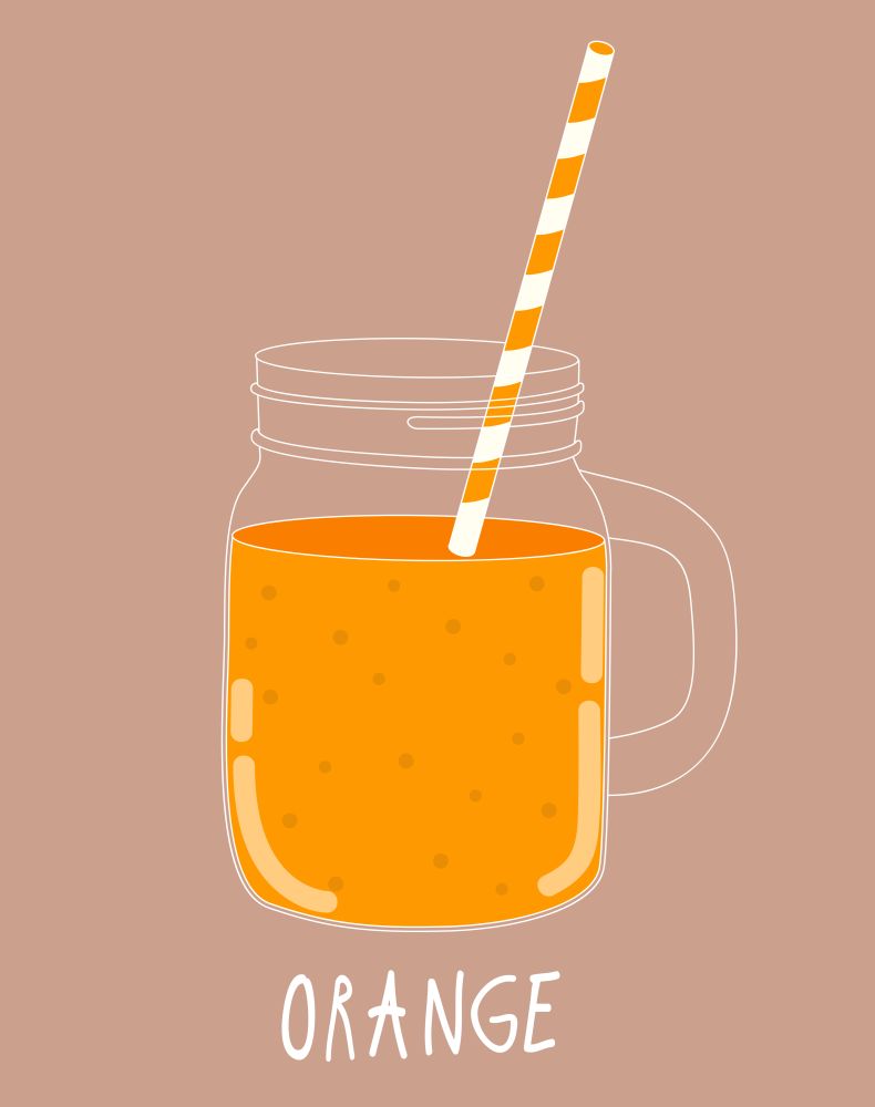 Fresh Orange Smoothie. Healthy Food. Vector Illustration EPS10. Fresh Orange Smoothie. Healthy Food. Vector Illustration