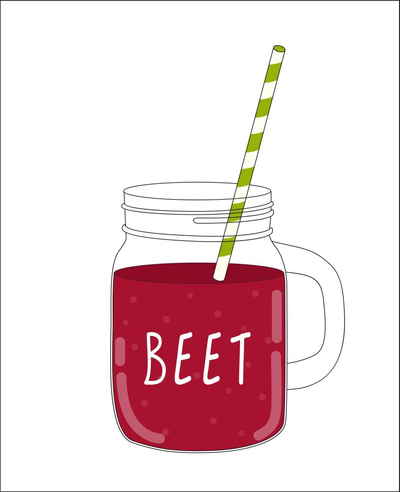 Fresh Beet Smoothie. Healthy Food. Vector Illustration EPS10. Fresh Beet Smoothie. Healthy Food. Vector Illustration