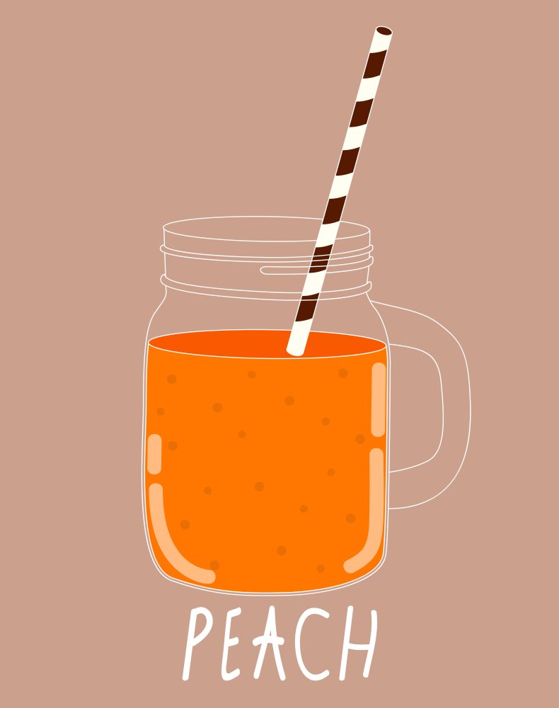 Fresh Peach Smoothie. Healthy Food. Vector Illustration EPS10. Fresh Peach Smoothie. Healthy Food. Vector Illustration