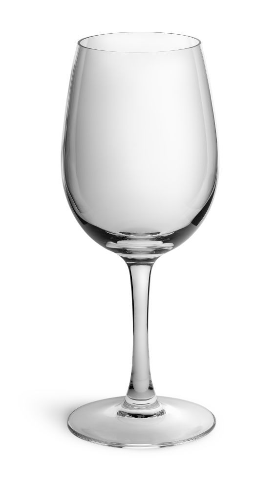 Empty wine glass top view isolated on white background. Empty wine glass top view