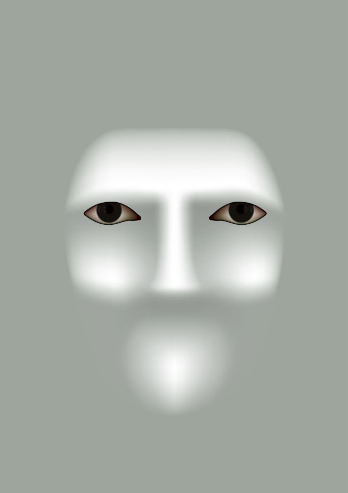 Eyes on mask - like background with soft highlights