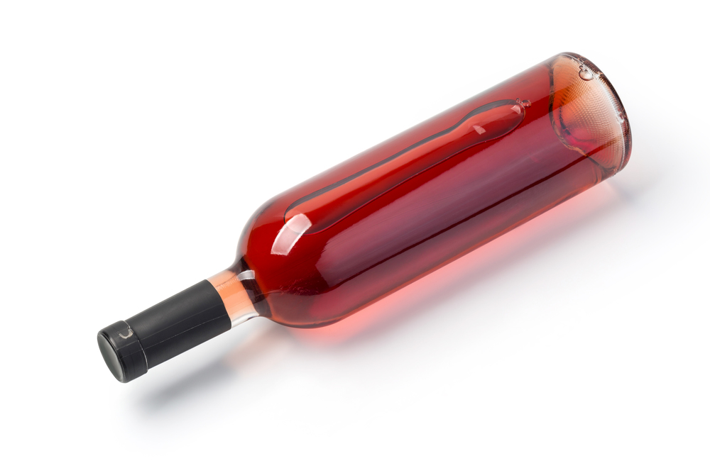 wine bottle on white with clipping path