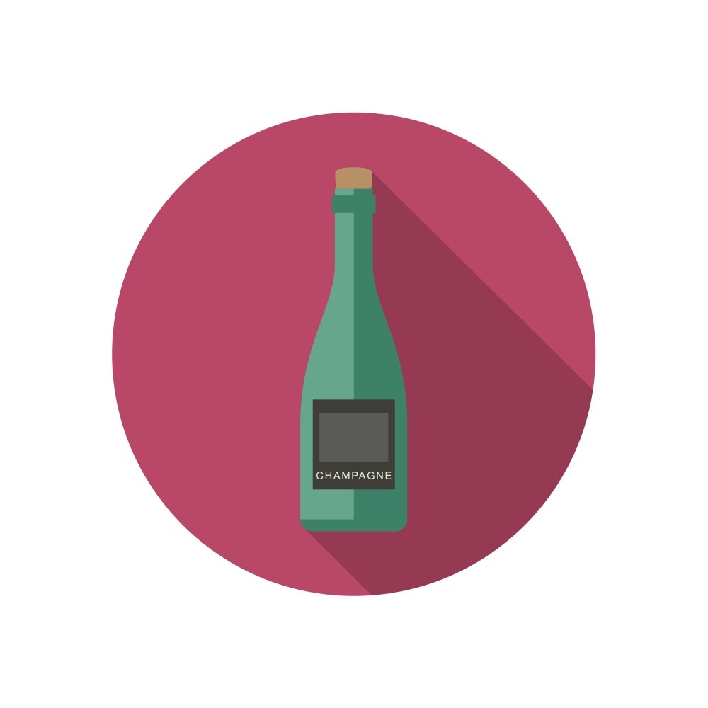 Champagne icon in flat style. Vector flat bottle of wine.
