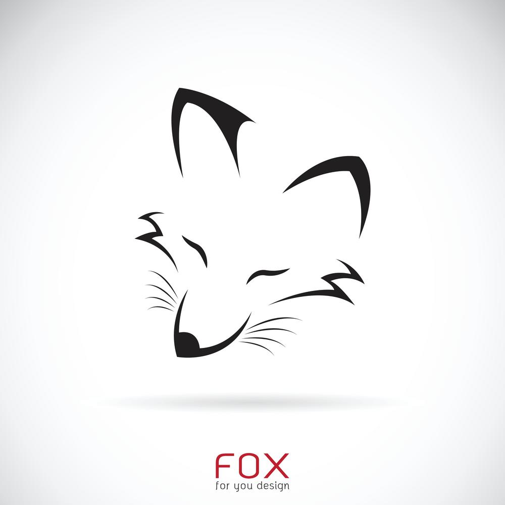 Vector of a fox face design on a white background, Wild Animals.