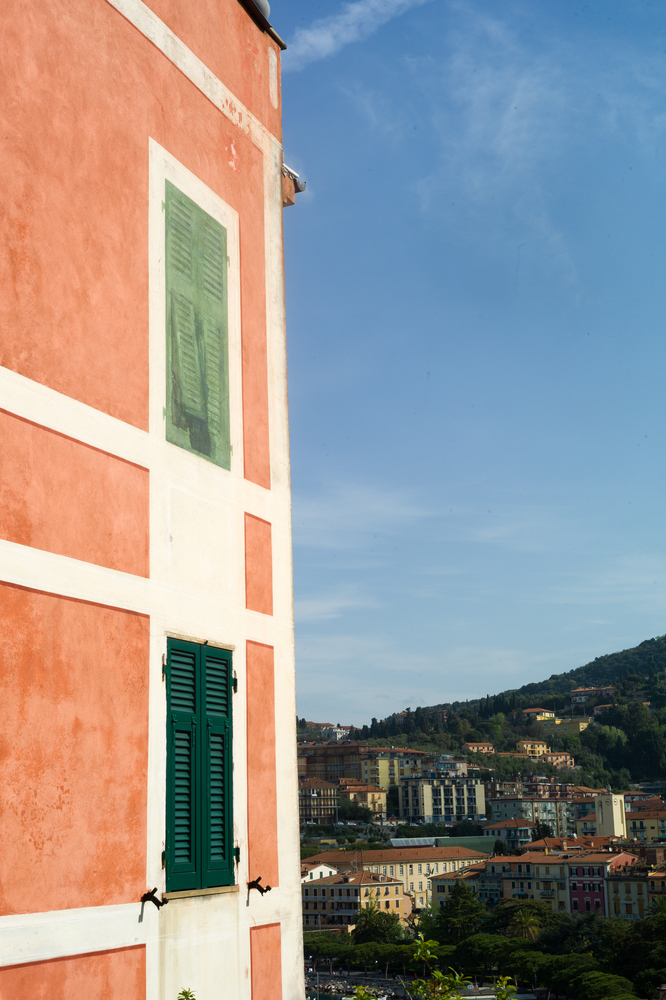 View in the narrow streets of Lerici, Liguria, Italy