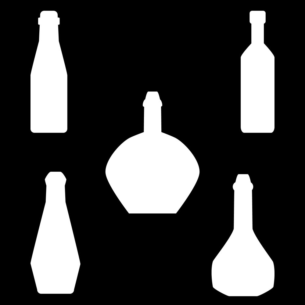 Set of different silhouettes bottles isolated on white background. illustration.. Set of different silhouettes bottles isolated on white background.