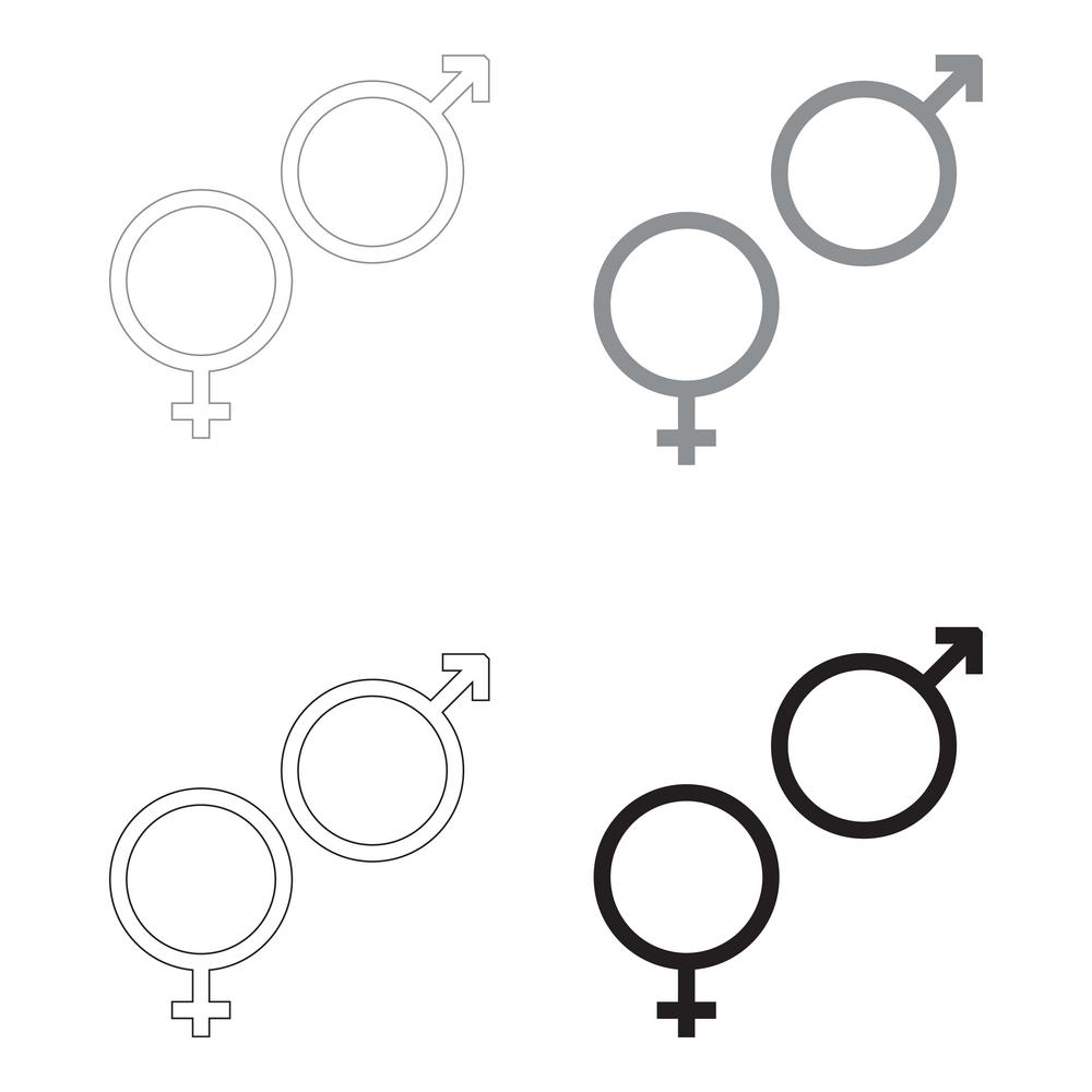 Venus and Mars symbol   the black and grey color set icon .. Venus and Mars symbol   it is the black and grey color set icon .